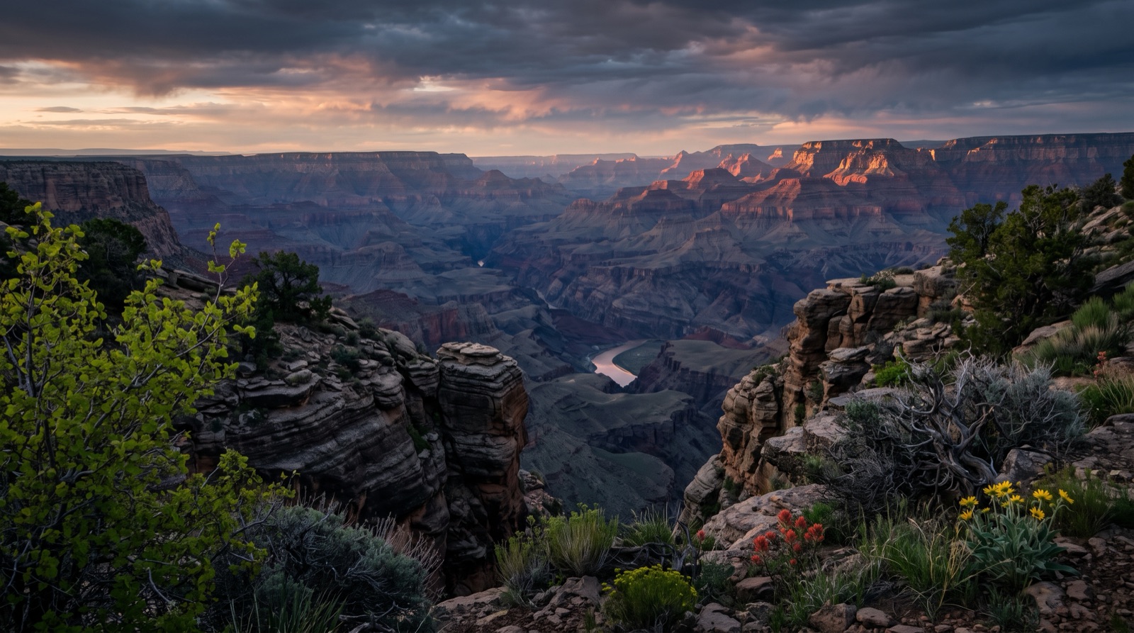 A rugged desert canyon rim