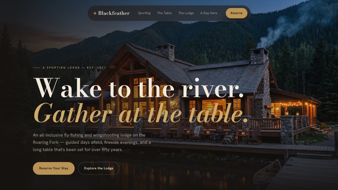 Blackfeather Lodge website